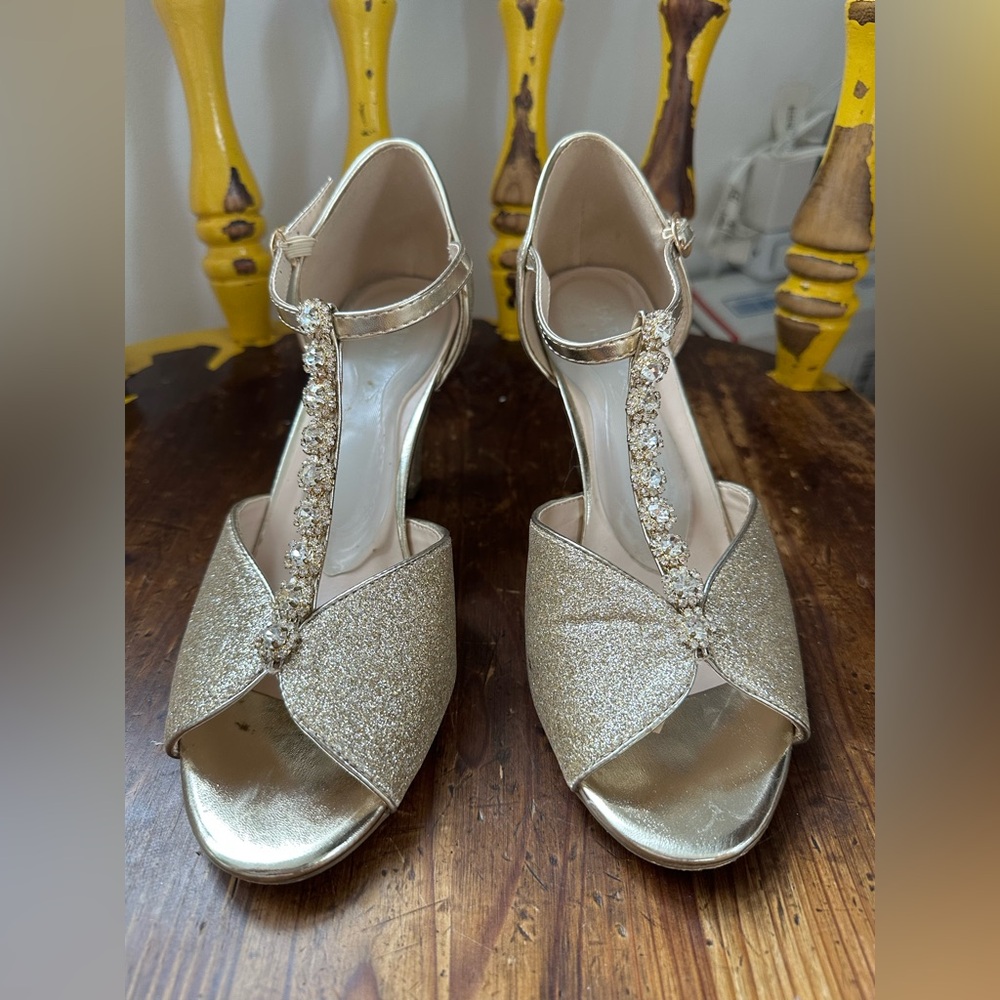 paradox london • champagne stacked high heels